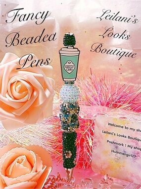 Fancy beaded Pen/gifts/coffee cup/turquoise beads/
